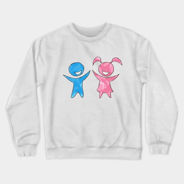 Blue Boy | Pink Girl Crewneck Sweatshirt by Tilila